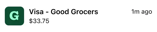 example grocery spending notification