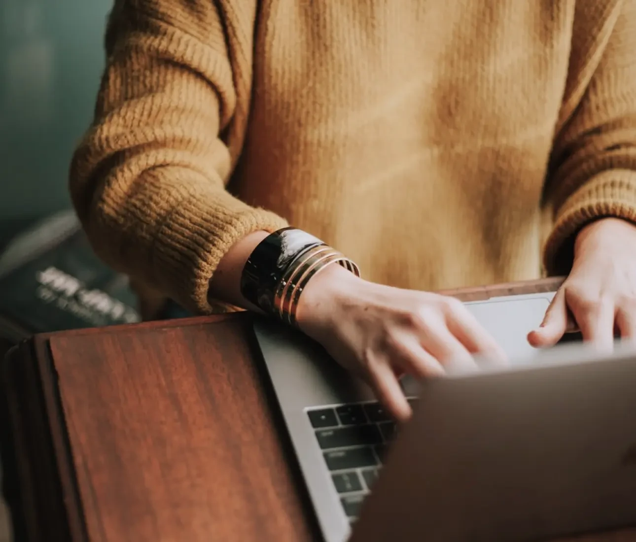 woman working on laptop