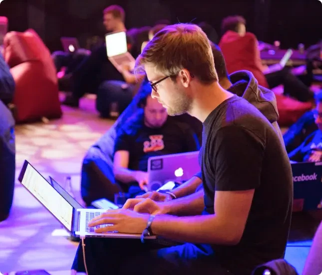 Man using a laptop